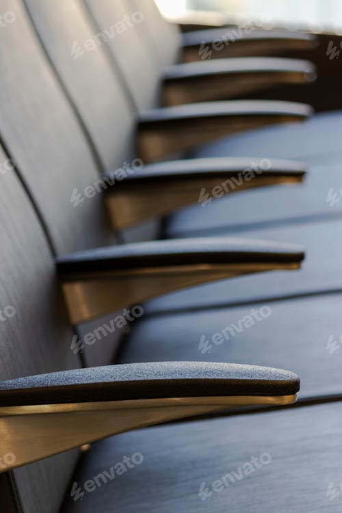 Preview: Empty Seats In The Waiting Area Departure Area In An Airport Terminal