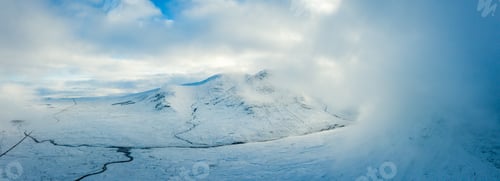 Preview: Aerial View Of Buachaille Etive Mor And Rannoch Moor In Winter In The Argyll Region Of The