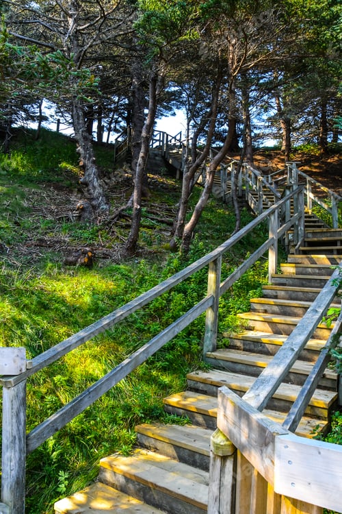 Preview: Artsy View Of The Angles Of A Wooden Stairway Up The Hill From The Smuggler'S Cove In Meteghan