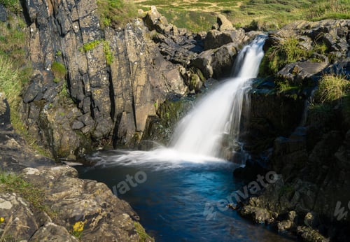 Preview: Small Waterfall In River Falling Towards The Sea At Welcome Mouth In North Devon