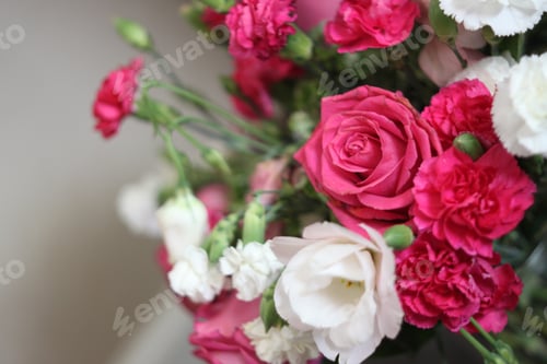 Preview: A Bouquet Of Red White And Pink Roses 1674