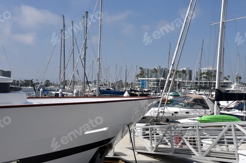 Preview: A Yacht And Sailboats In A Harbor In Southern California