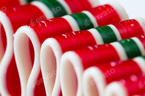 Preview: Close Up Of Classic Had Made Ribbon Candy For A Holiday Background