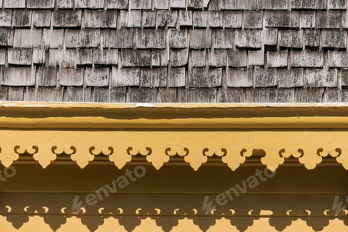 Preview: Decorative Millwork Scrolled Wood Trim On An Old Historical Building
