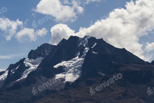 Preview: Close Up Of A Large Mountain In The Peruvian Andes With Snow Pack