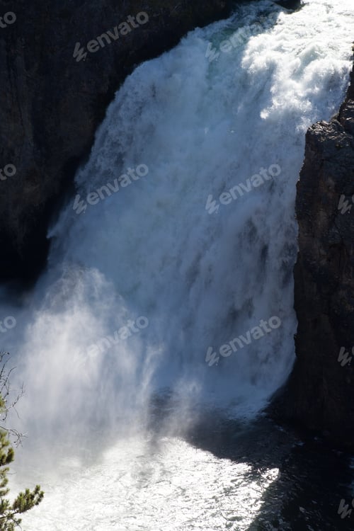 Preview: Waterfall In The Sunlight In Yellowstone National Park
