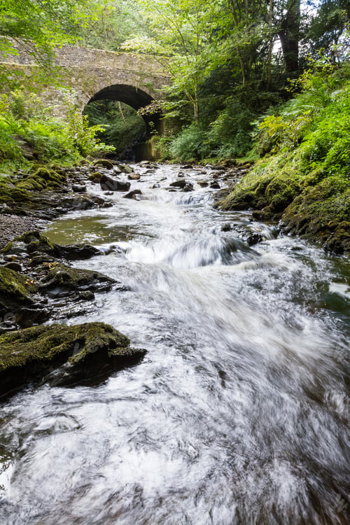 Preview: Banvie Bridge Near Pitlochry In The Scottish Highlands As The Fresh Water Water Runs Downstream