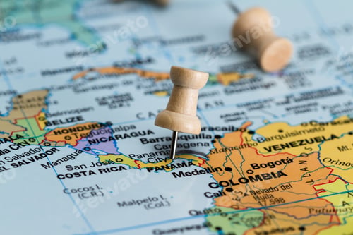 Preview: Close Up Of The Central America Area With Panama In Sharp Focus
