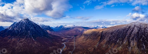 Preview: Aerial View Of Rannoch Moor And Glencoe In Winter Near Glencoe In The Argyll Region Of The