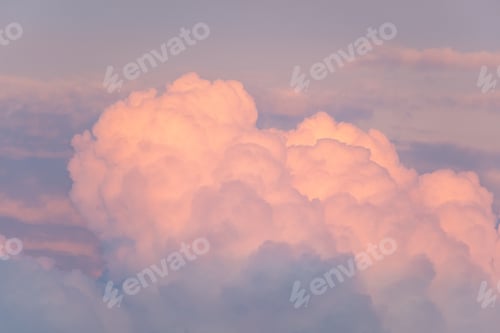 Preview: Landscape Photo Of Big, Pink Cumulonimbus Clouds In A Stormy Sky At Sunset. Shot In Montreal