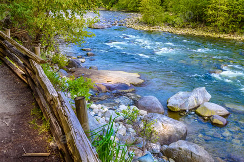 Preview: Beautiful Mountain River At The Capilano Park. North Vancouver, British Columbia, Canada.