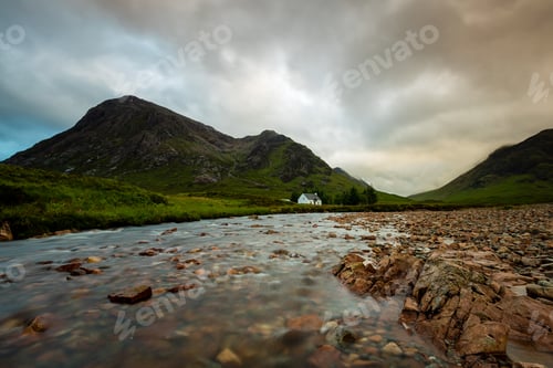 Preview: A View Of Lagangarbh Cottage In Glen Coe On Rannoch Moor In The Argyll Region Of The Highlands Of