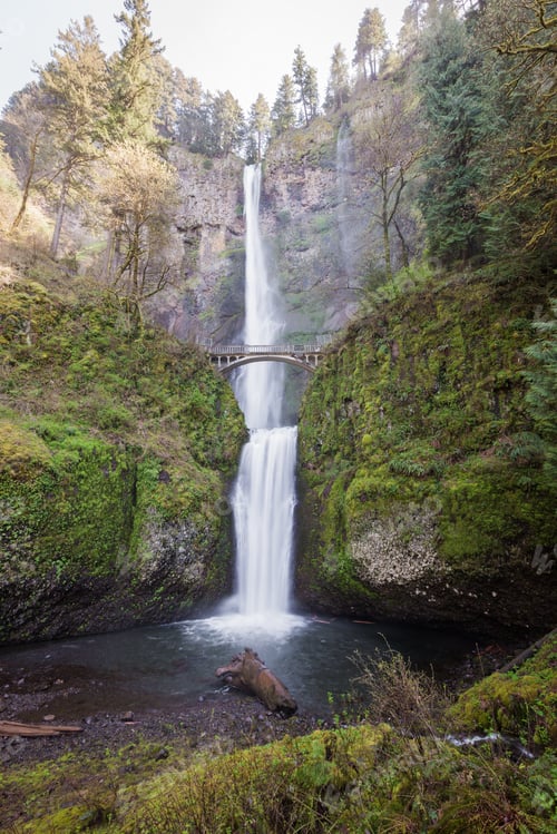 Preview: Multnomah Falls In The Columbia Gorge In Oregon, Shot At Spring Time.