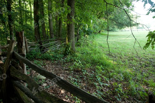 Preview: Old Wooden Fence To Keep The Wilds Of Nature Out Of The Field