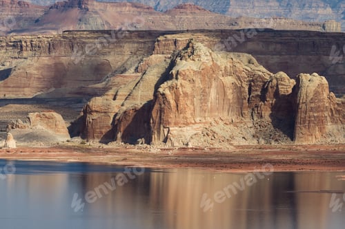 Preview: Beautiful View Of Lake Powell With Navajo Sandstone Contrasting With The Blue Water