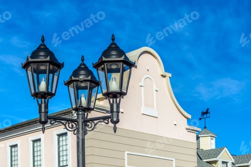 Preview: A Perfect Neighborhood. Houses In Suburb At Summer In The North America. Top Of A Luxury House With
