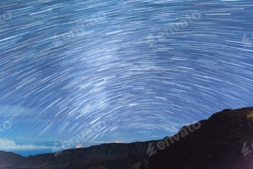Preview: Stars Against The Dark Sky With Clouds Shot From The Summit Of Haleakala National Park And