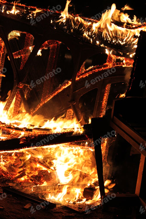 Preview: A Bonfire Of Old Pianos 6399