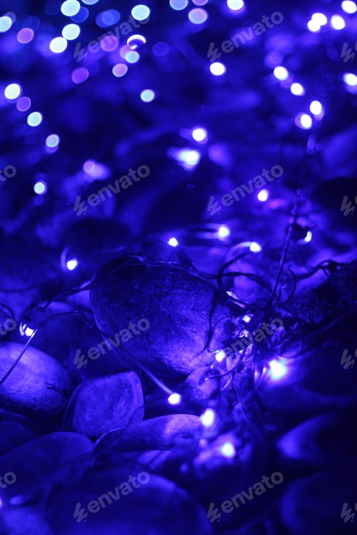 Preview: Closeups Of An Illuminated Blue Rock River 5657