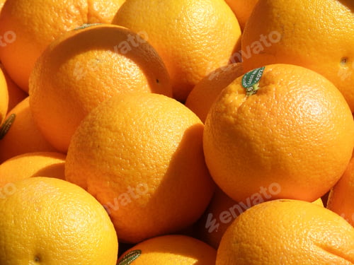 Preview: Fresh Grown Organic Oranges At A Farm Stand.