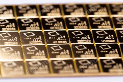 Preview: Medford, Oregon - November 04: Close Up Of A Valcambi Gold Bar Perforated Into Breakable 1 Oz