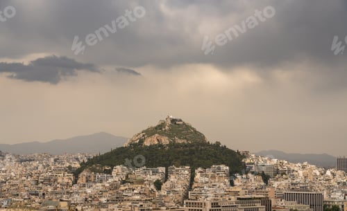 Preview: Storm Clouds Above Lycabettus Hill With The City Of Athens Surrounding It