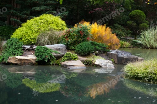 Preview: Fall Colors Outdoors Reflected In A Pond