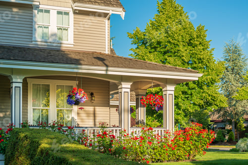 Preview: Fragment Of A Nice House With Outdoor Landscape.
