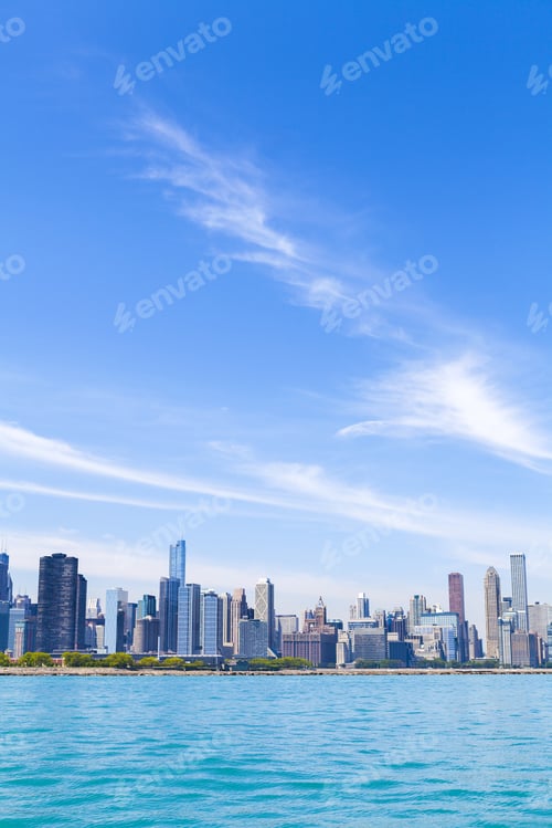 Preview: Chicago Skyline With Blue Clear Sky