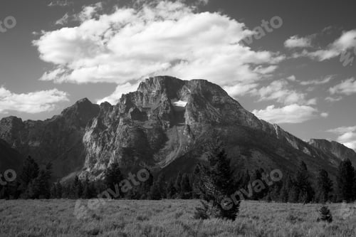 Preview: Teton Mountains In Black And White