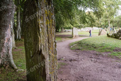 Preview: Scotland - September 08 2019: Tourists Exploring Clava Cairns, A Bronze Age Burial Site Near