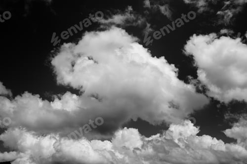 Preview: Image Of The Sky, Big Rainy Clouds. Blue Sky With White Clouds.