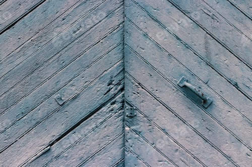 Preview: Painted Wooden Door With Diagonal Slats