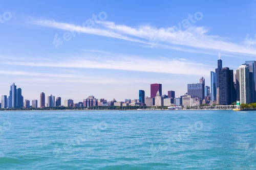 Preview: Chicago Skyline With Blue Clear Sky