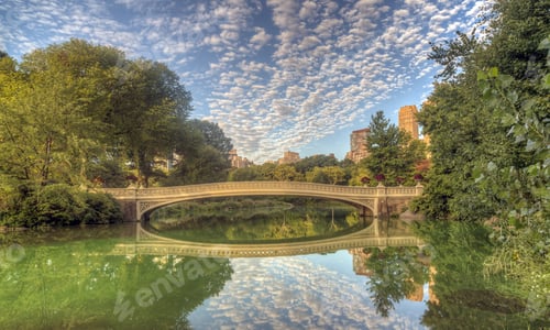 Preview: The Bow Bridge Is A Cast Iron Bridge Located In Central Park, New York City, Crossing Over The Lake