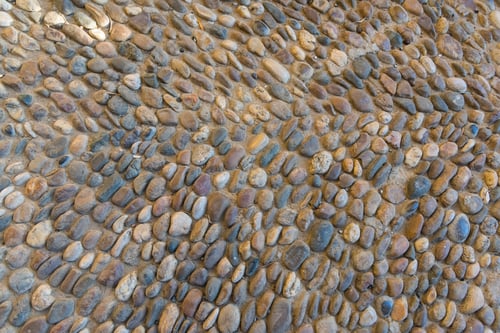 Preview: Stone Pavement Background With Large Boulders, View From Above