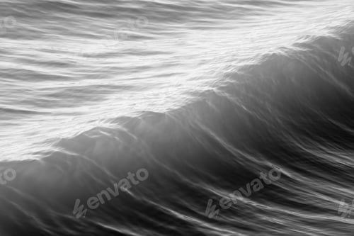 Preview: Ocean Wave Outdoors In Black And White