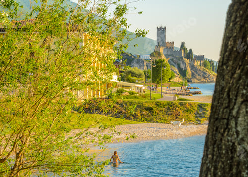 Preview: Beautiful Peaceful Lake Garda, Italy. Sunset.