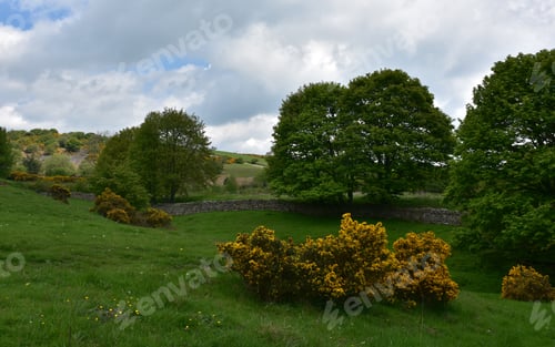Preview: Farmland Landscape With Storm Clouds Over The Fields.