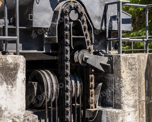Preview: Powerful Gears And Chains To Raise The Lock Gates At The Barragem Do Pocinho Dam On The Douro River