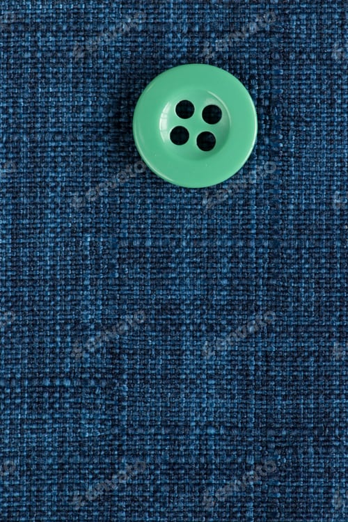 Preview: Clothes Sewing Button On A Blue Fabric Swatch Background