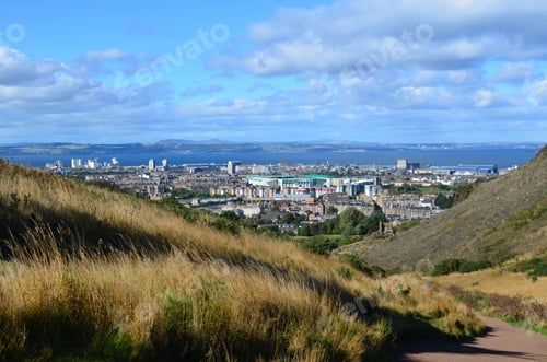 Preview: Looking Down At The Skyline Of The City Of Edinburgh Scotland.