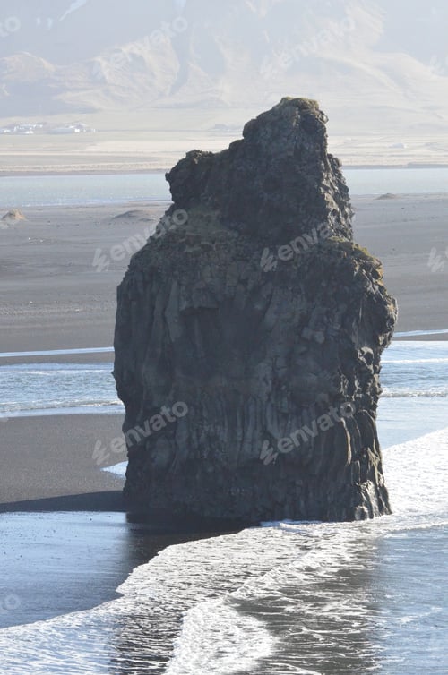 Preview: Beautiful Rock Formation During Low Tide In Vik Iceland
