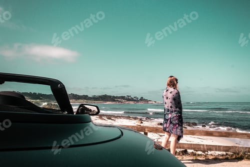 Preview: Photo Of Young Girl Near Pacific Ocean In California