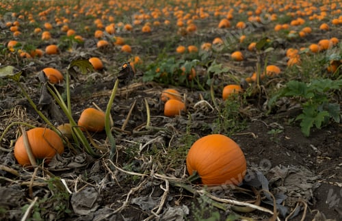 Preview: Beautiful Pumpkin Field In Saanich Peninsula 1, Vancouver Island, Bc,Canada