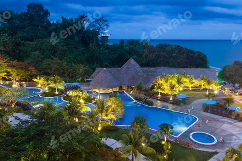 Preview: Santa Clara, Panama- June 13: Beautiful View Of The Sheraton Bijao At Twilight. June 13 2016, Santa