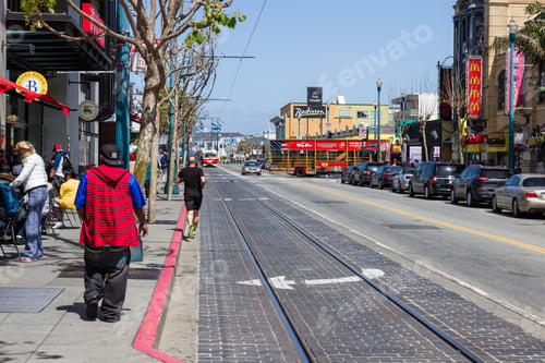Preview: San Francisco, California - May 11 : Busy Lifestyle In San Francisco Commuters And Tourists And