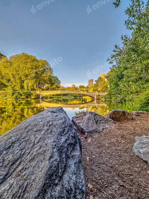 Preview: The Bow Bridge Is A Cast Iron Bridge Located In Central Park, New York City, Crossing Over The Lake