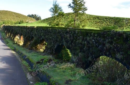 Preview: Fantastic Scenic View Of Moss Covered Aqueduct In The Azores.