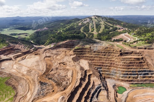 Preview: Aerial View Of An Open Pit Mine In South Dakota